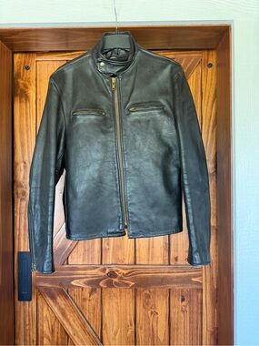 Vintage Men's Black Leather Bomber Jacket - Minimal Classic